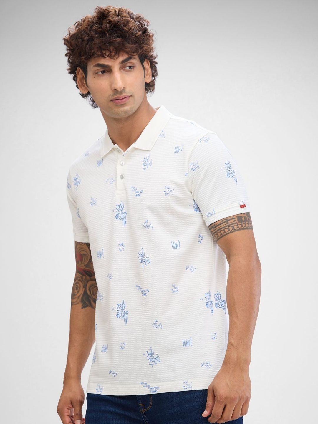 SPYKAR Men Printed Polo Collar Slim Fit T-shirt