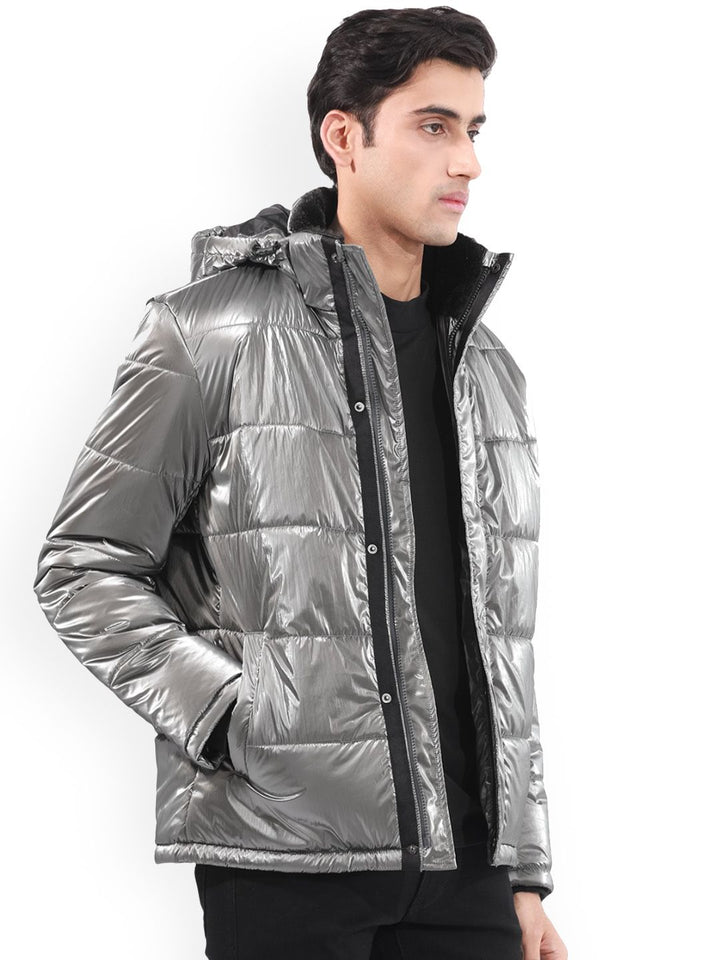 RARE RABBIT Men Osad Tailored Fit Hooded Puffer Jacket