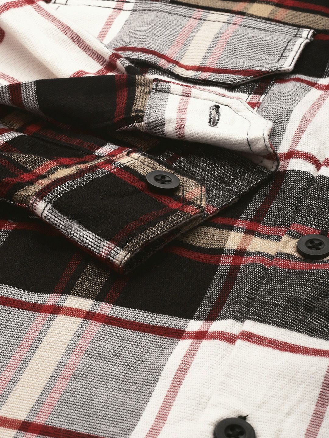 The Indian Garage Co Pure Cotton Checked Drop-Shoulder Sleeves Relaxed Fit Casual Shirt