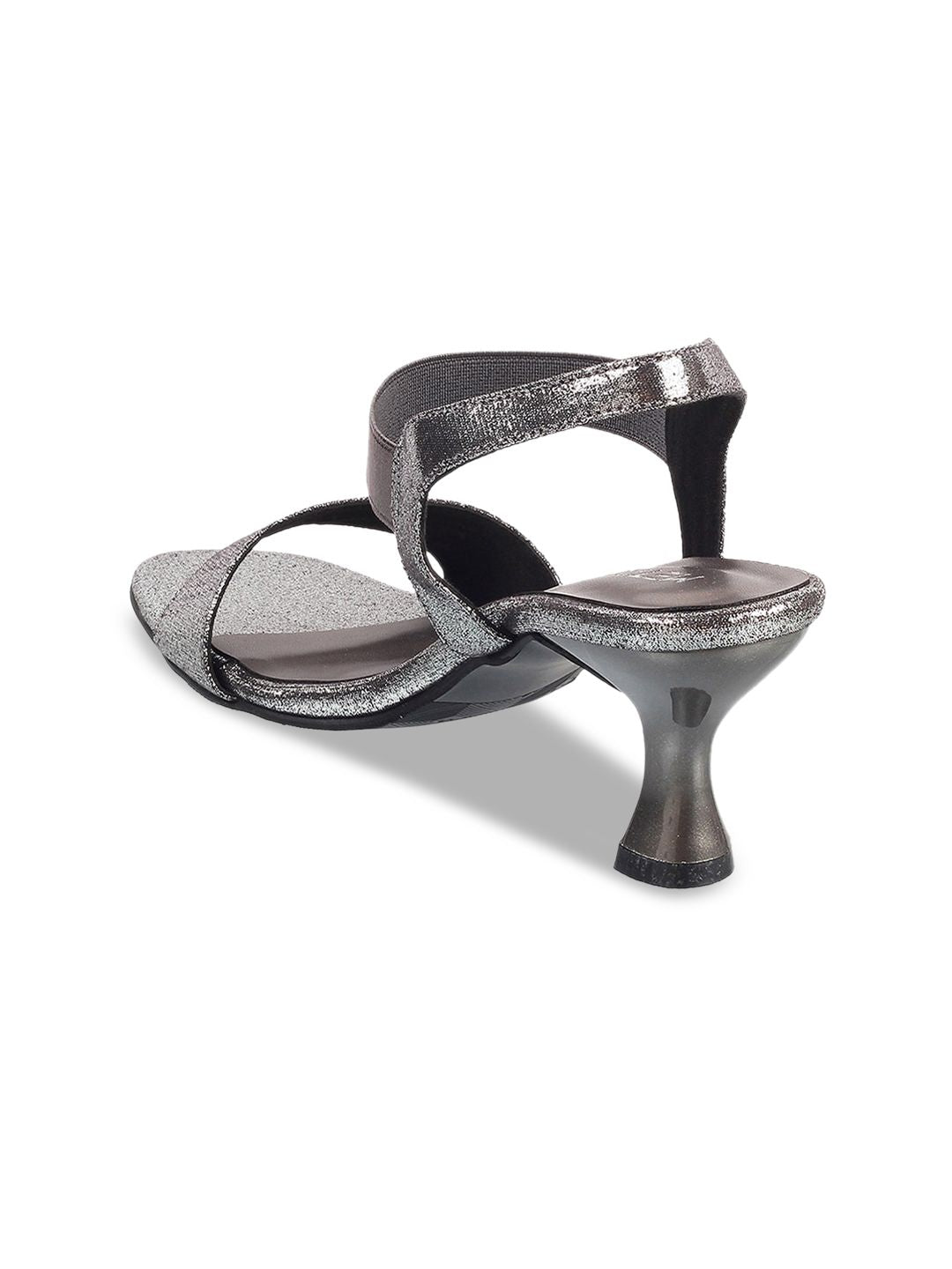 Metro  Women Grey Embellished Kitten Sandals