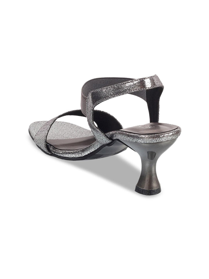Metro  Women Grey Embellished Kitten Sandals