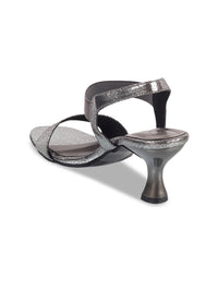 Metro  Women Grey Embellished Kitten Sandals