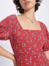 DressBerry Floral Fantasy Cut Out Detail Midi Dress