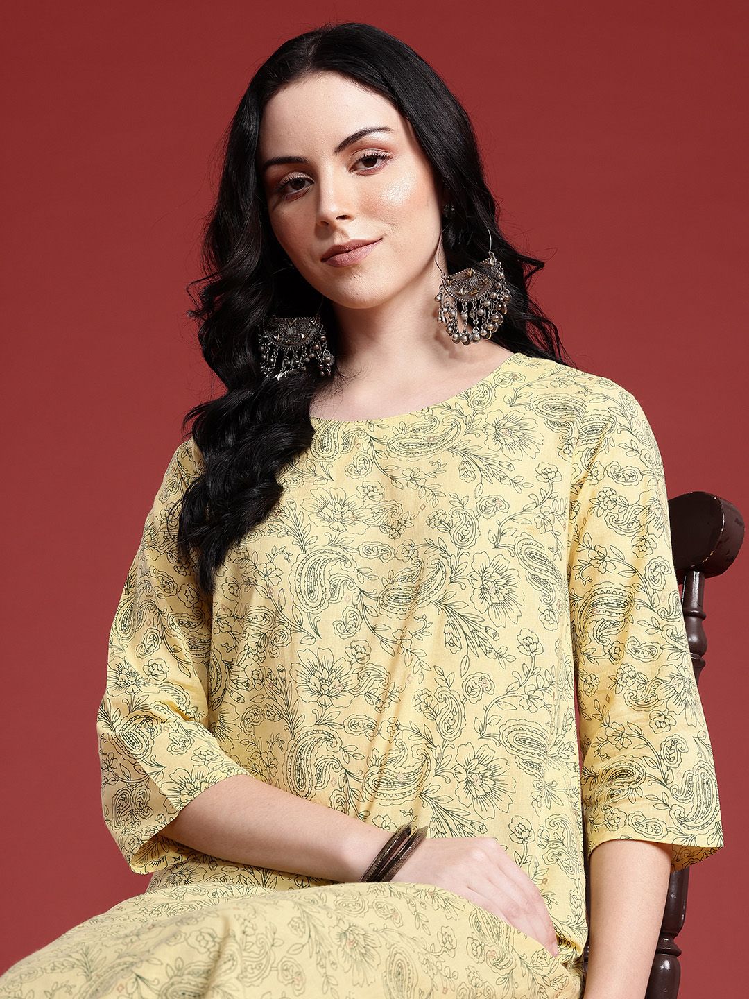 Anouk Women Pure Cotton Floral Printed Kurta