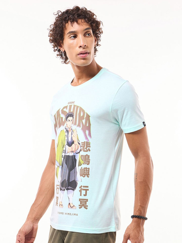 Bewakoof Official Demon Slayer Pure Cotton Stone Hashira Graphic Printed T-shirt