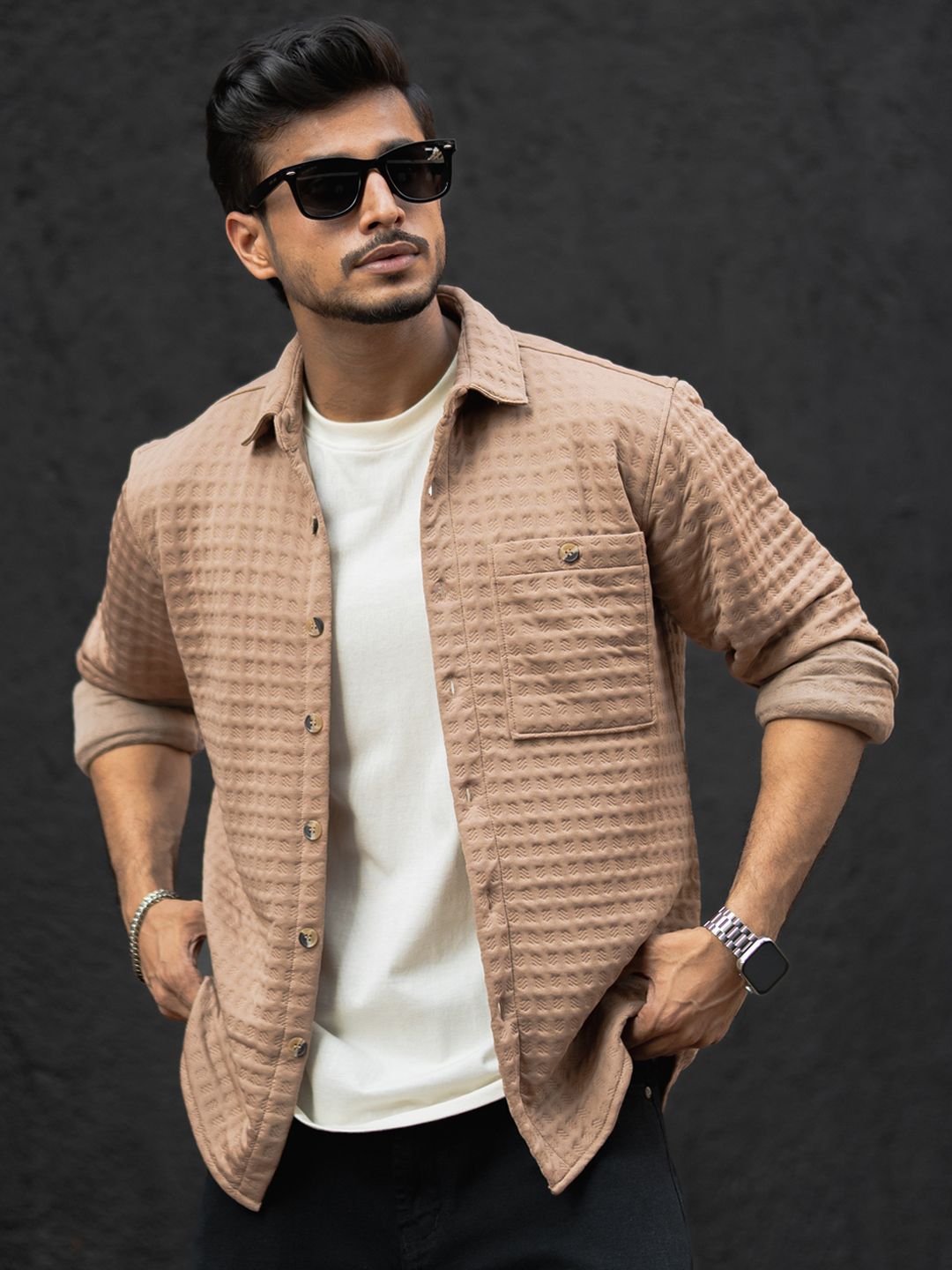 Powerlook Men Horizontal Stripes Opaque Casual Shirt
