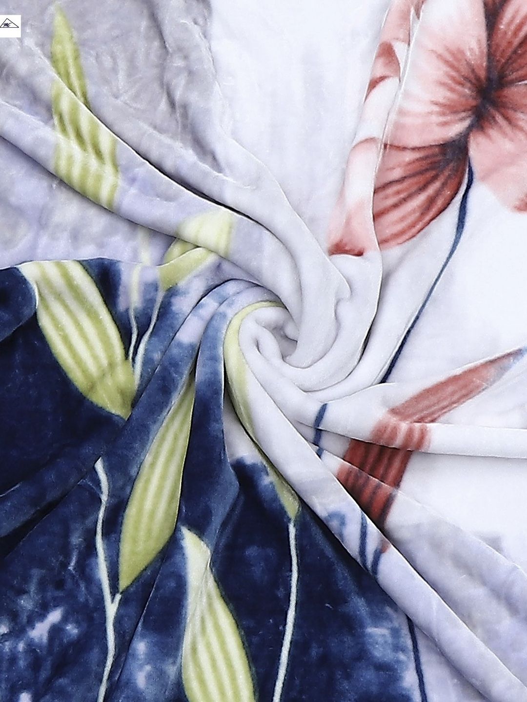 Monte Carlo Blue & Purple Floral Printed Mild Winter 500 GSM Single Bed Blanket