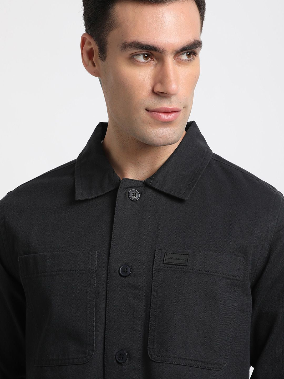 THE BEAR HOUSE Men Solid Regular Fit Cotton Shacket