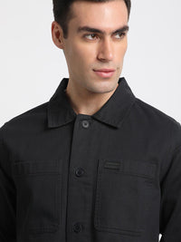 THE BEAR HOUSE Men Solid Regular Fit Cotton Shacket