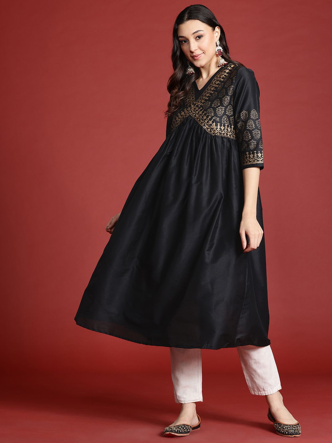Anouk Ethnic Motifs Print Empire Kurta