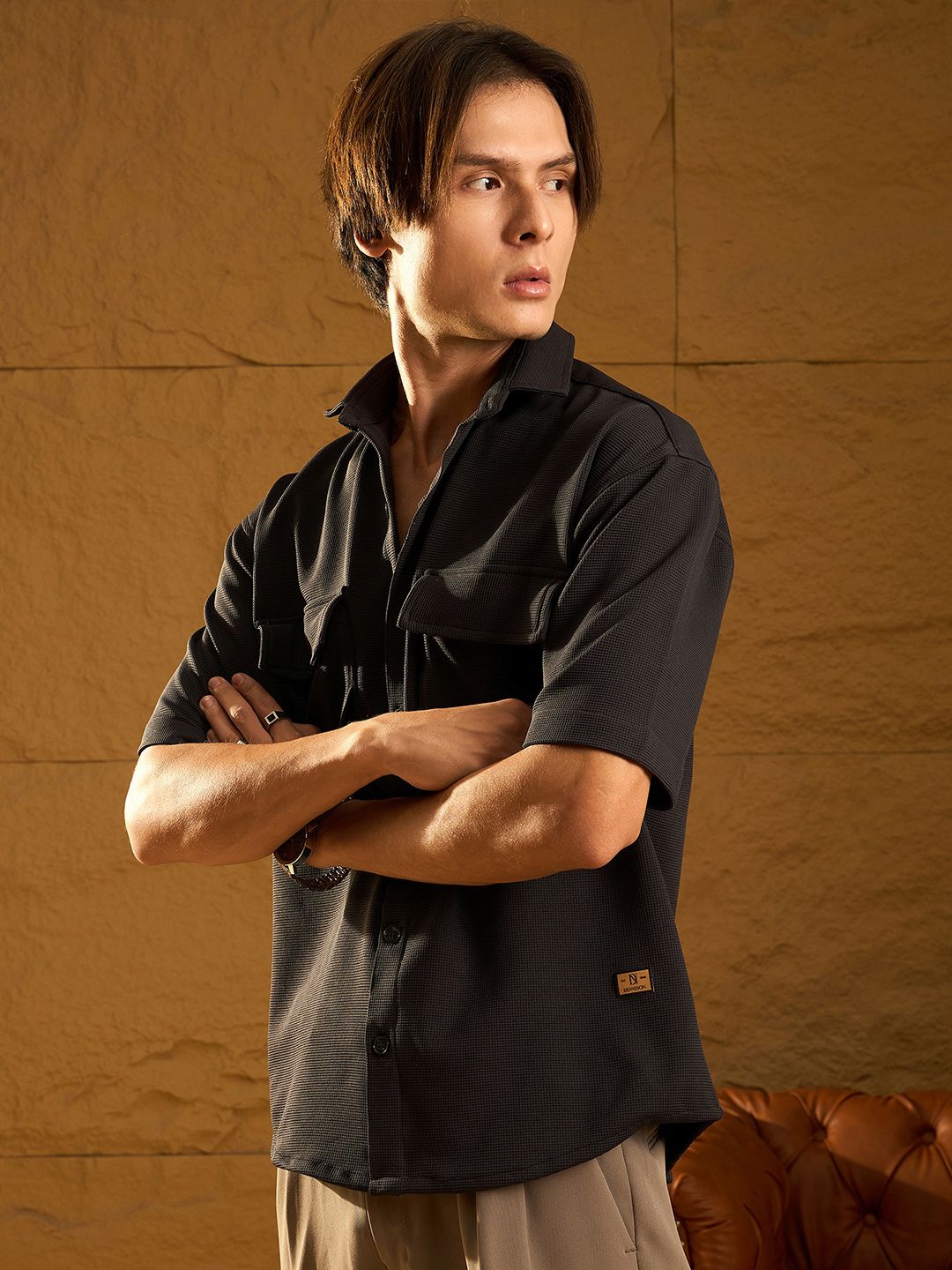 DENNISON Drop Shoulder Oversized Double Pocket Shirt