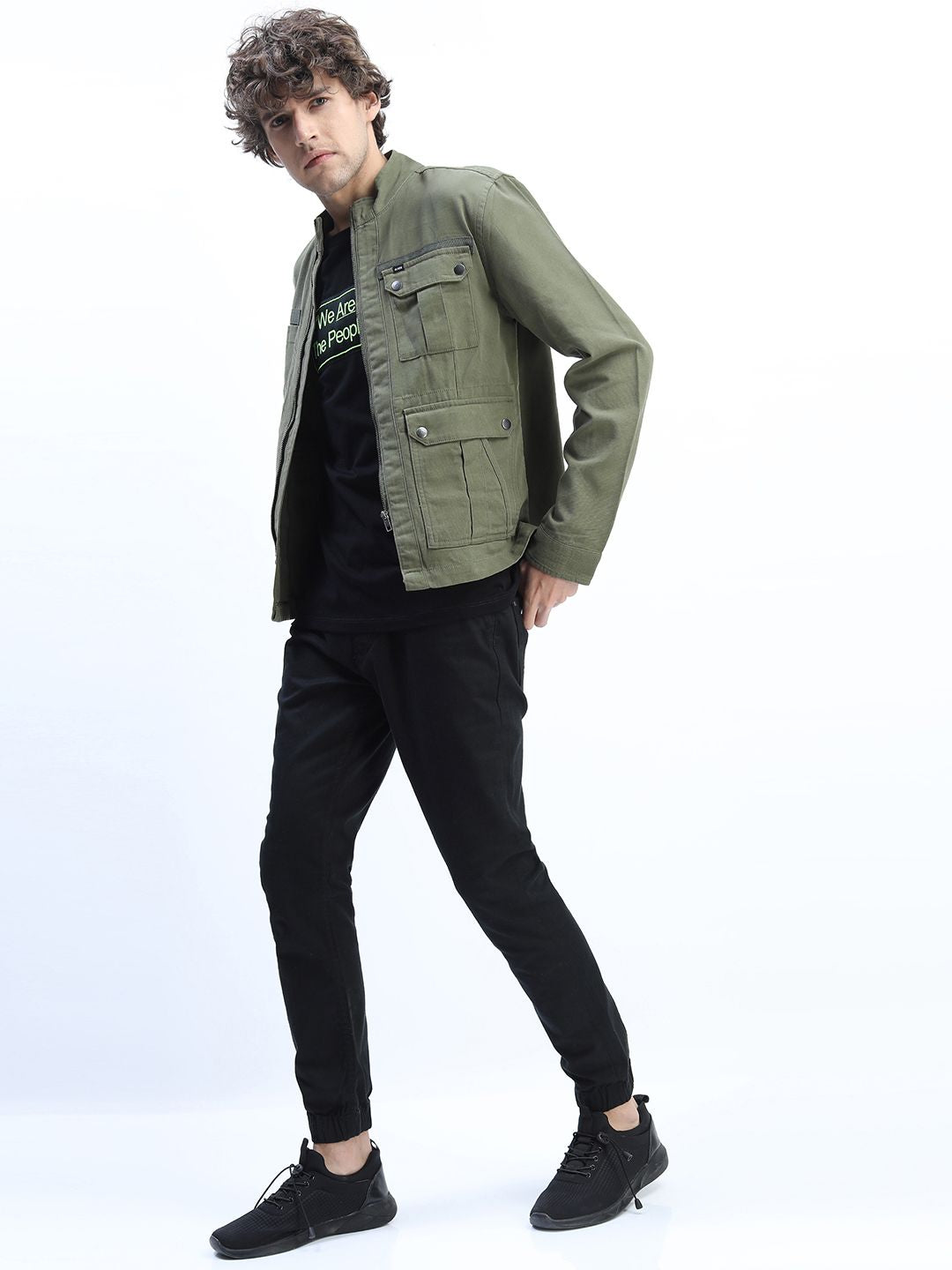 HIGHLANDER Men Olive Green Tailored Jacket
