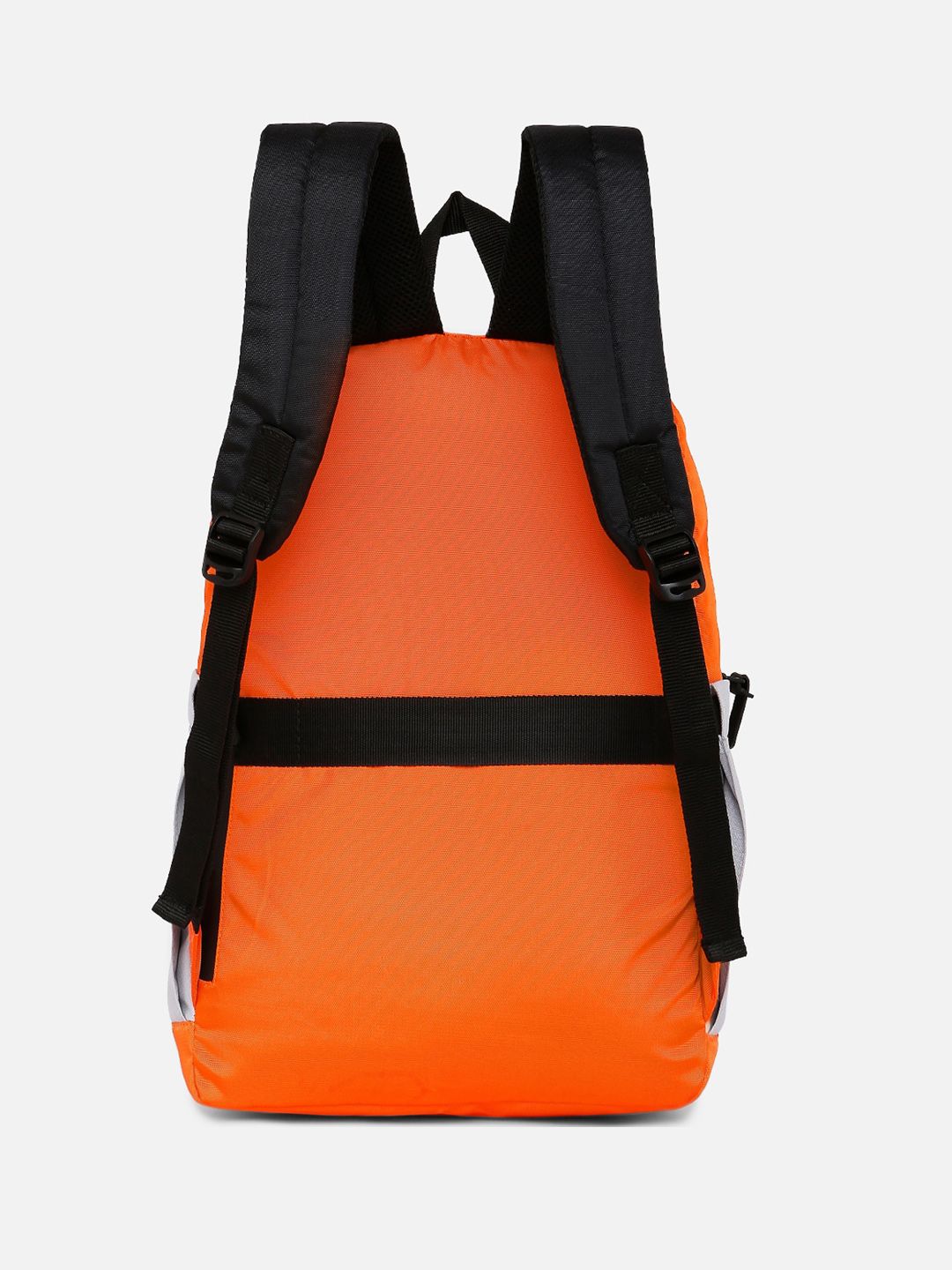 SPYKAR Men Orange & Black Colourblocked Polyester Backpack