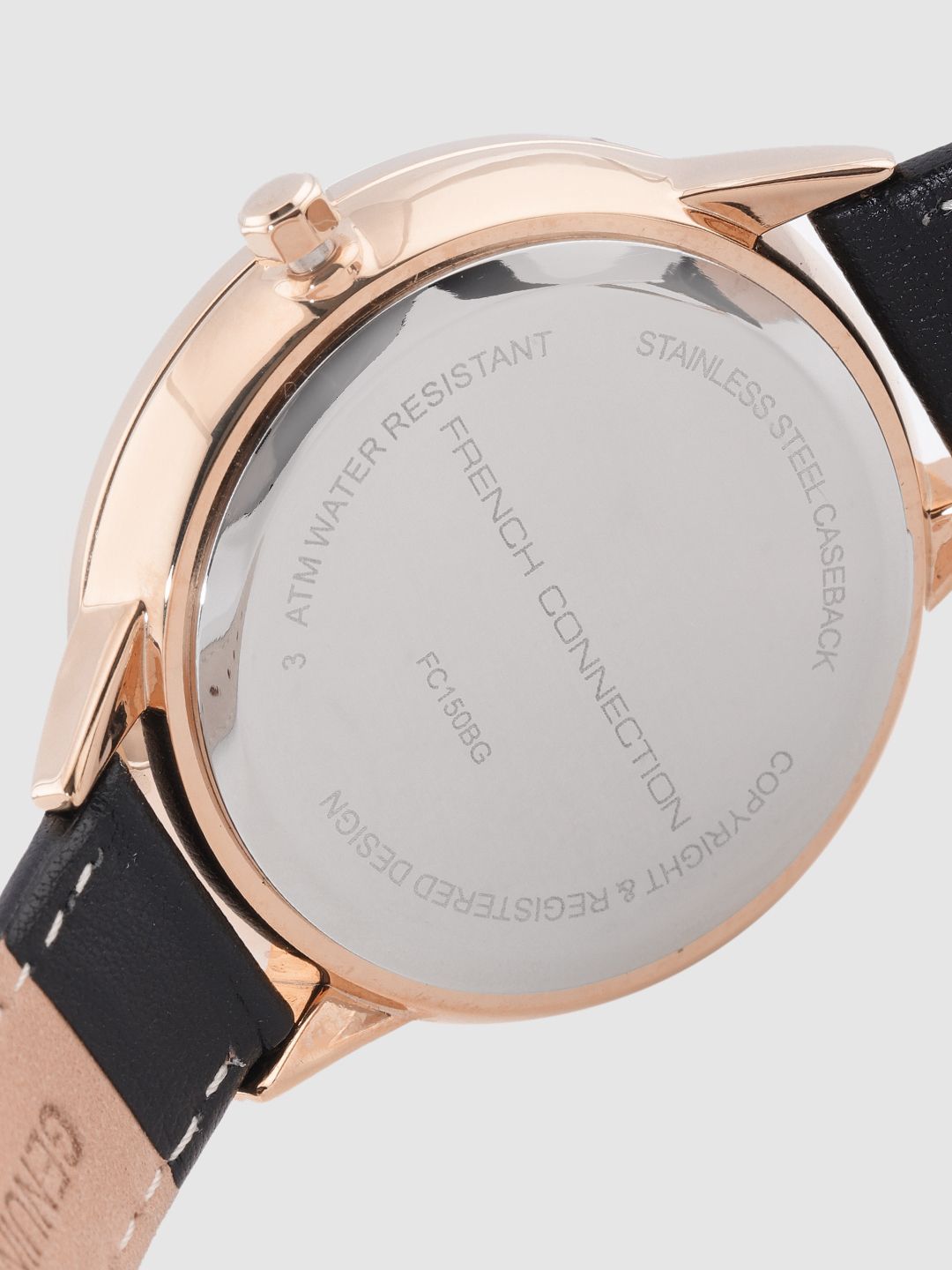 Sambungan Perancis Wanita Hitam Analog Watch FC149b