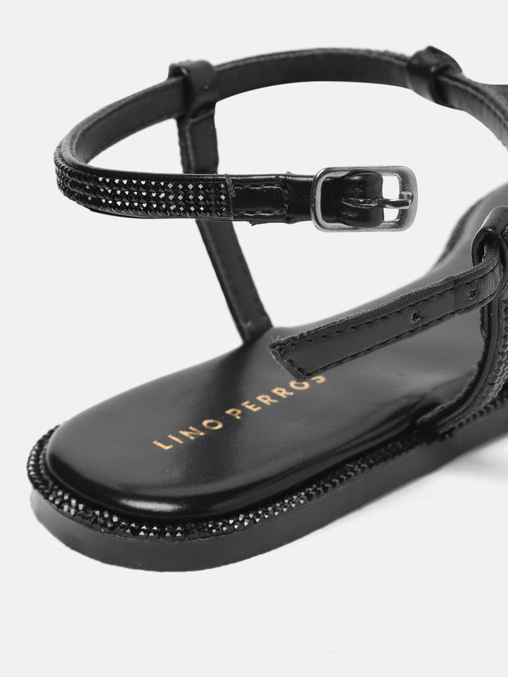 Lino Perros Embellished T-Strap Flats