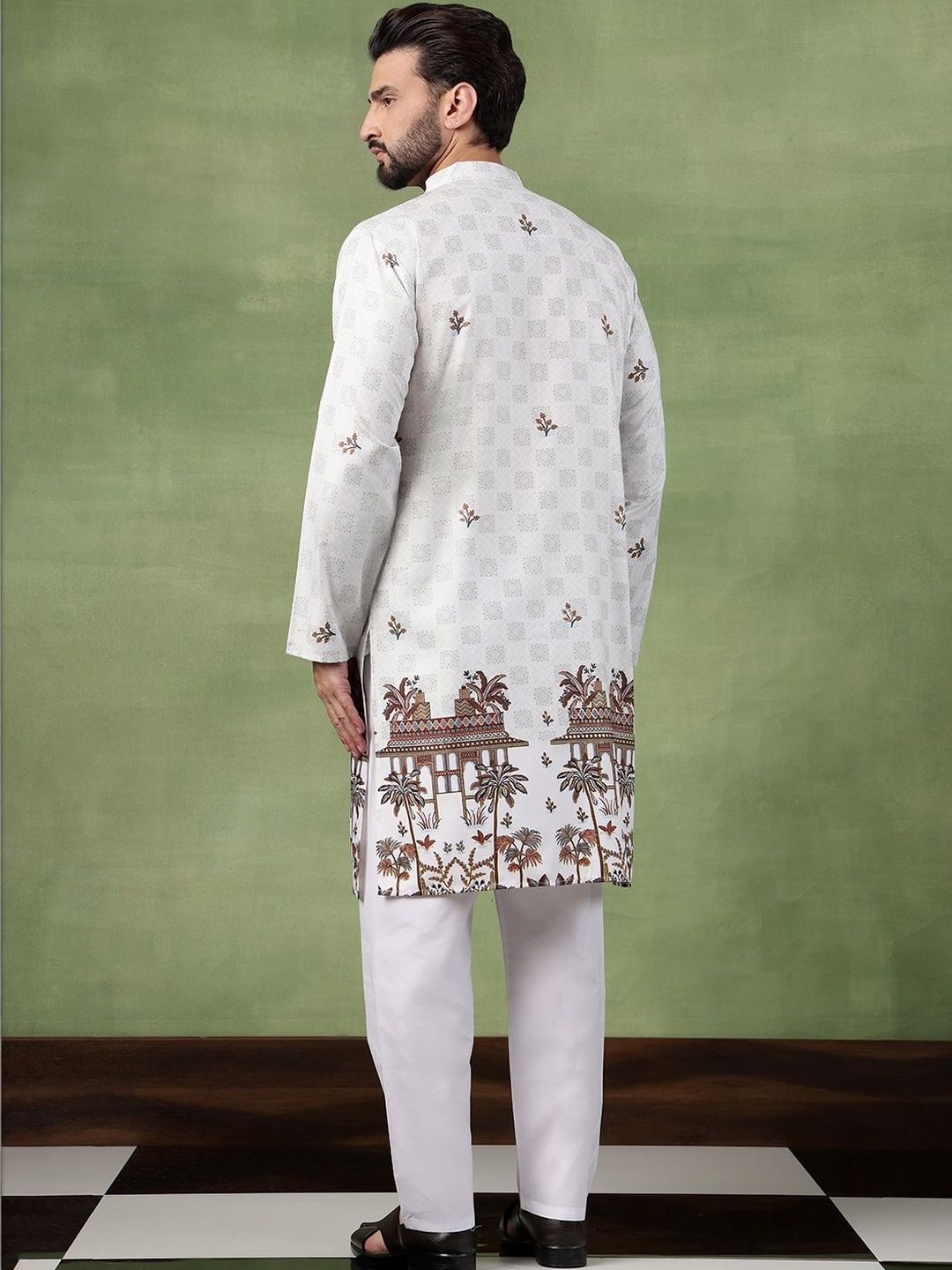SOJANYA Men Floral Printed Kurta
