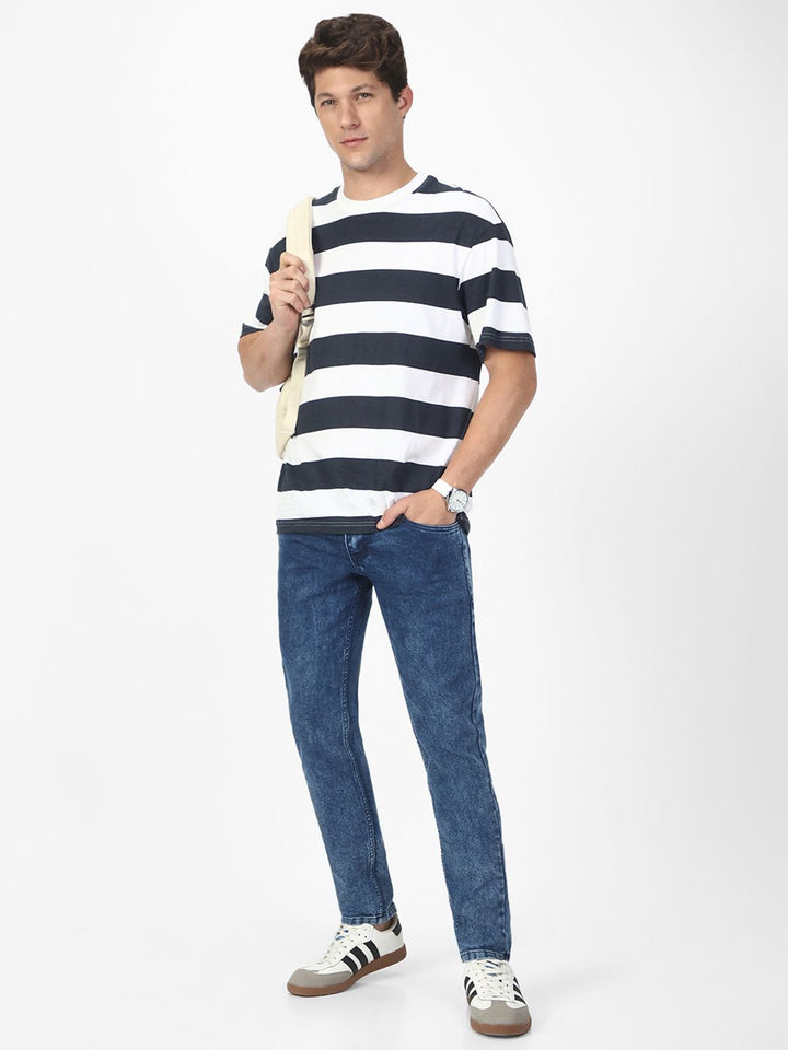 Urbano Fashion Men Clean Look Heavy Fade Stretchable Jeans