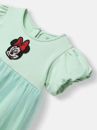 NautiNati Disney Infants Party Dress with Minnie Mouse Embroidered Puff Sleeve