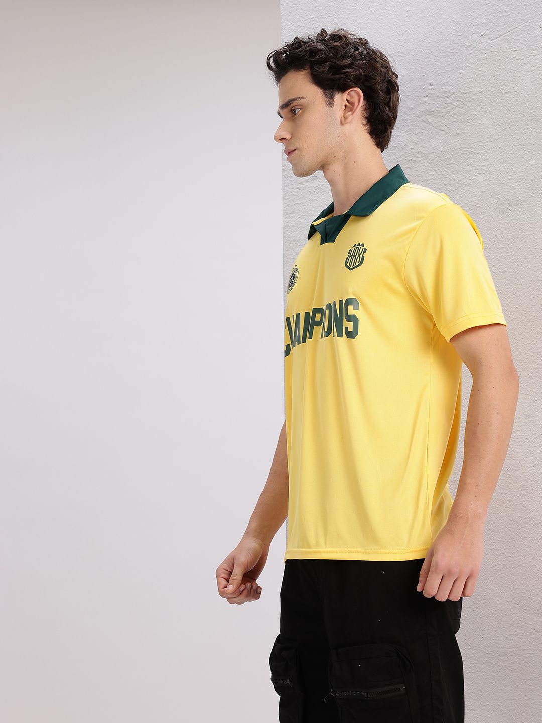 HRX by Hrithik Roshan Polo Collar Printed Rapid-Dry Football Jersey