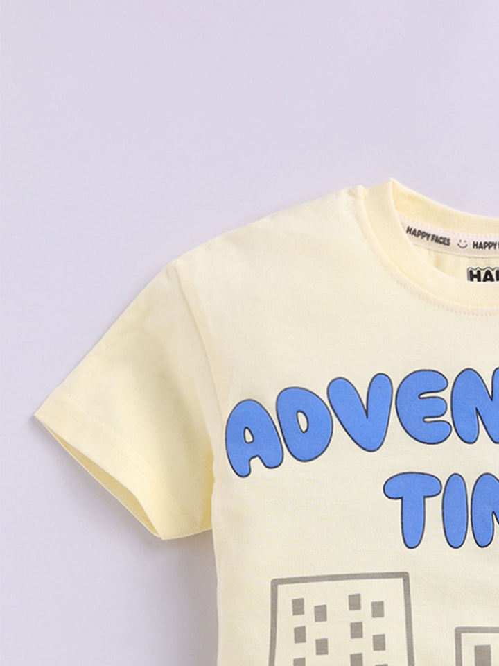Happy Faces Boys Snoopy Printed Pure Cotton T-shirt