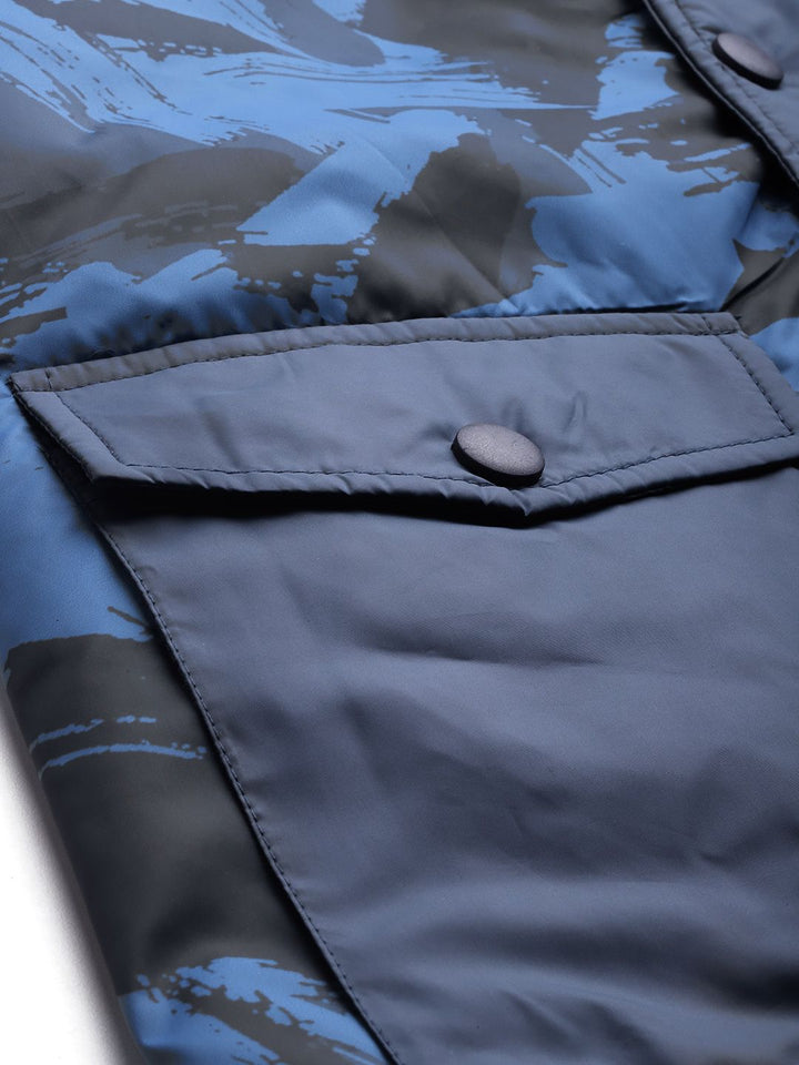 HRX by Hrithik Roshan Abstract Print Hooded Padded Jacket