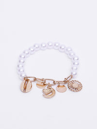 VOGUE PANASH Women Gold-Plated Beaded Charm Bracelet