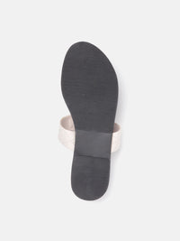 DressBerry Women Textured T-Strap Flats with Embellished Detail