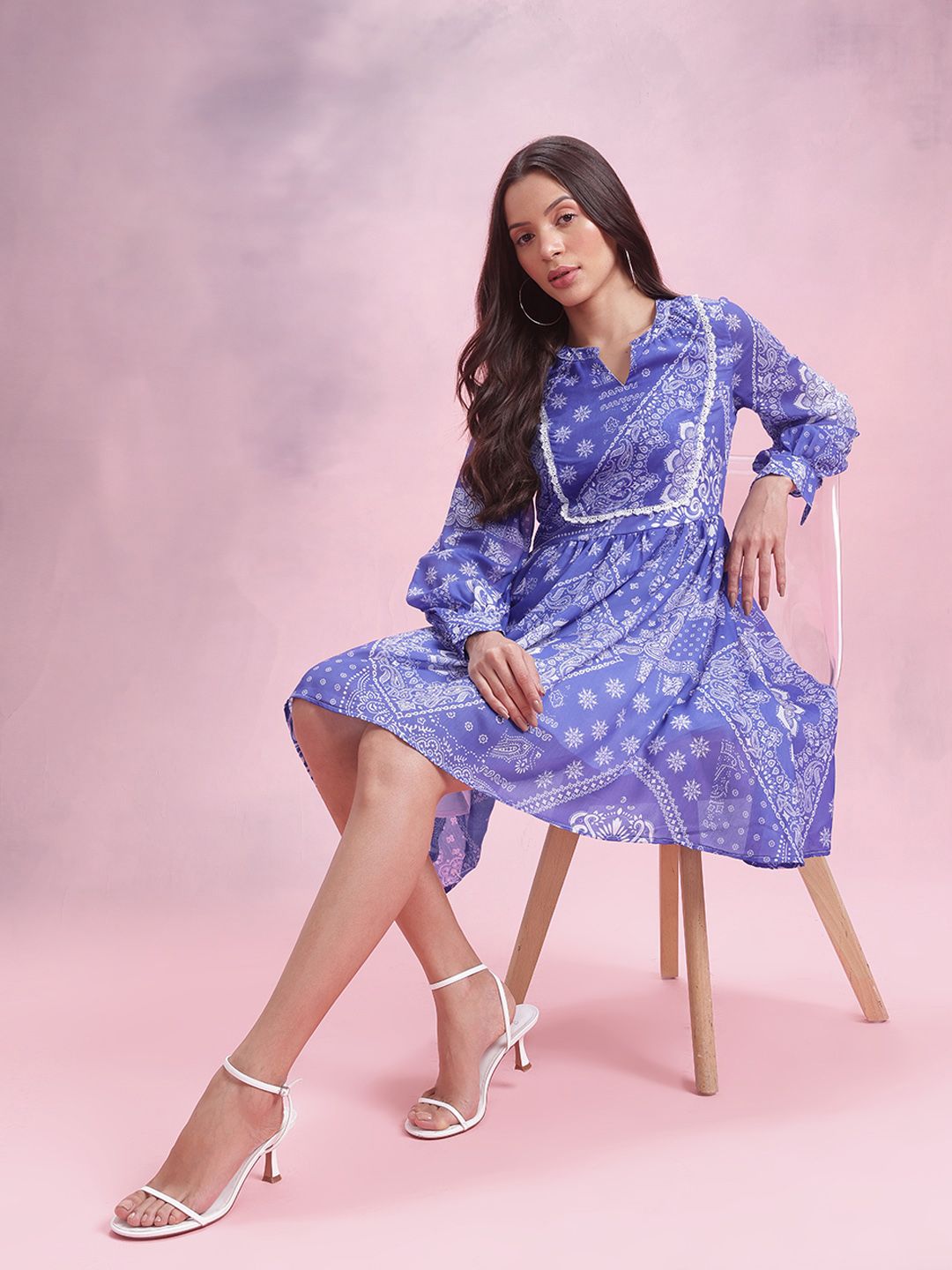 DressBerry Ethnic Motifs Print A-Line Dress