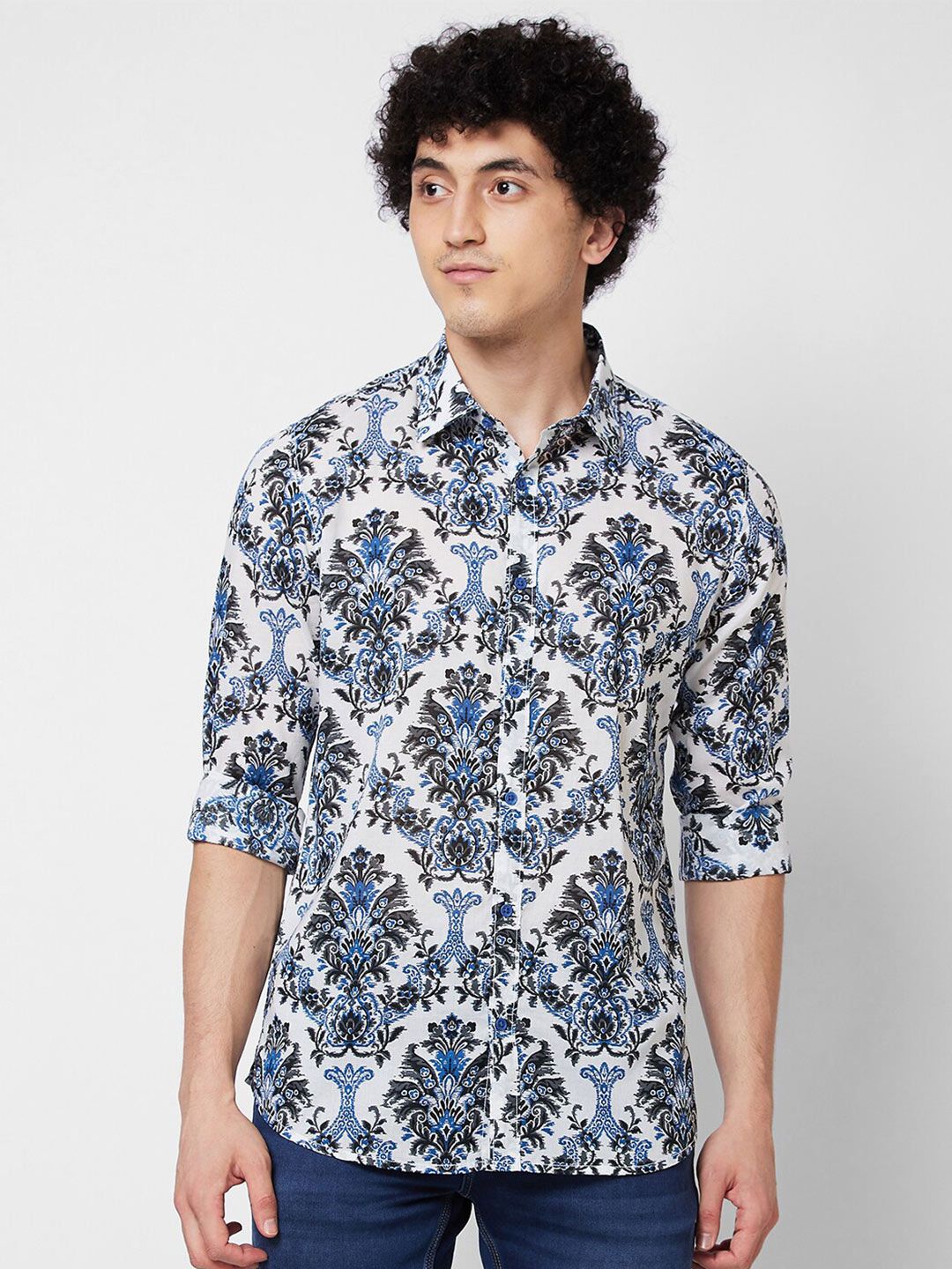 SPYKAR Floral Printed Pure Cotton Casual Shirt