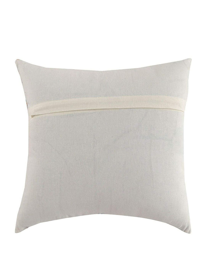 STITCHNEST Yellow & White Colourblocked 16" x 16" Square Cushion Cover