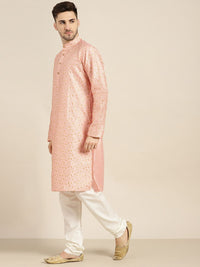 SOJANYA Kurta Lelaki Berwarna Peach & Beige