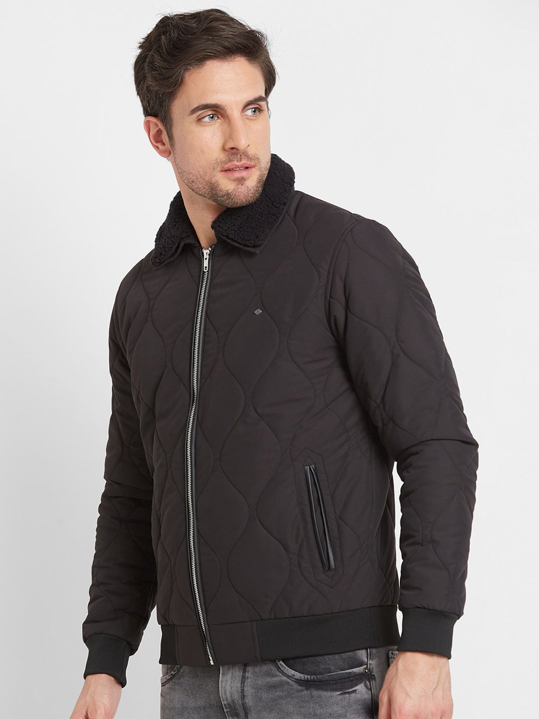 Being Human Spread Collar Quilted Jacket