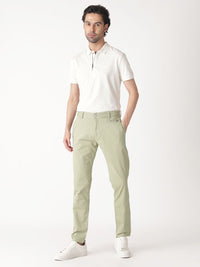 RARE RABBIT Men Clovet Cotton Slim Fit Mid-Rise Trouser