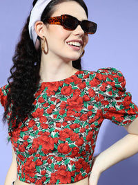 Berrylush Red Floral Vacay Attire