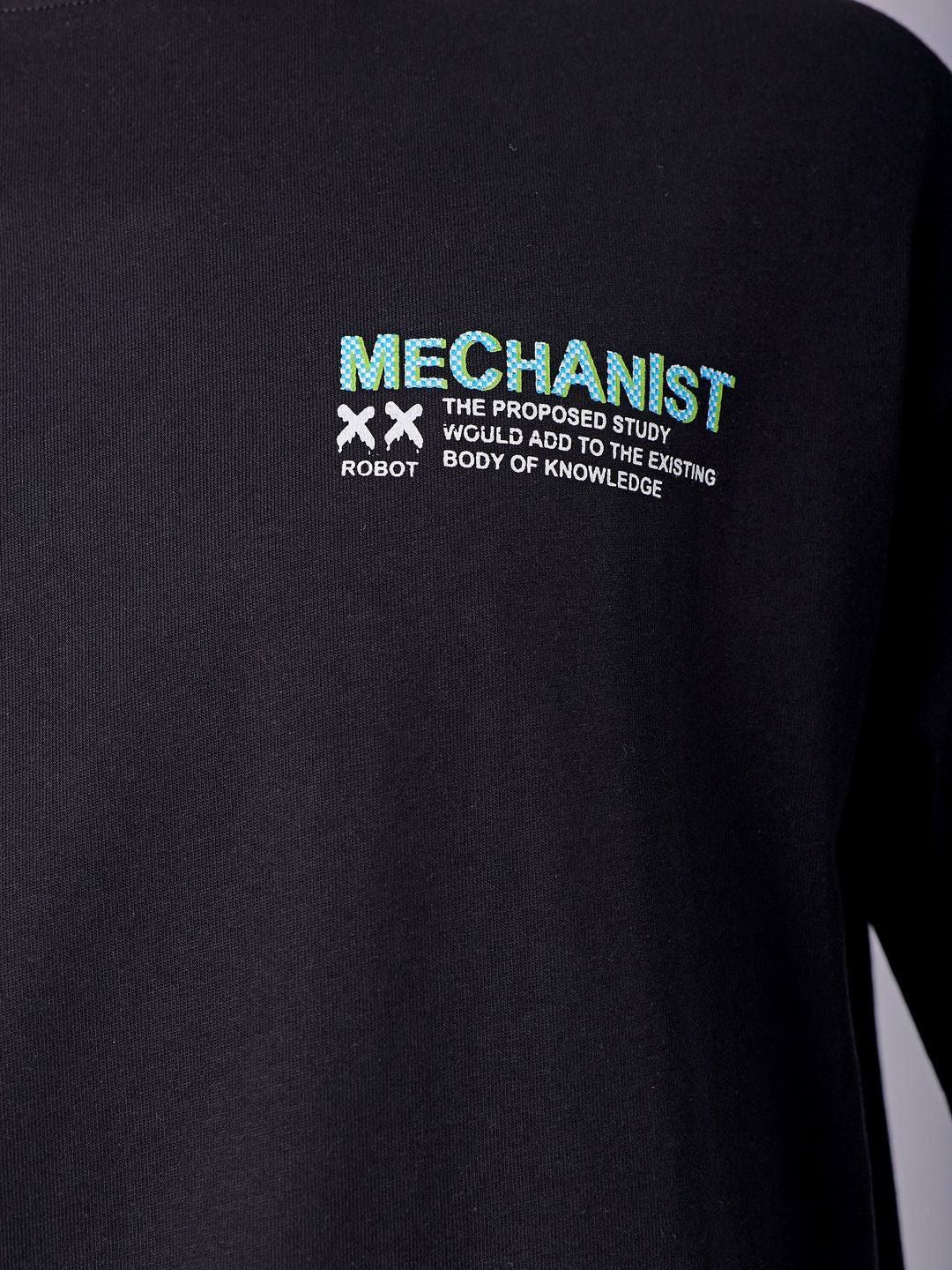 The Indian Garage Co Men Back Printed Boxy Oversized Round Neck T-shirt