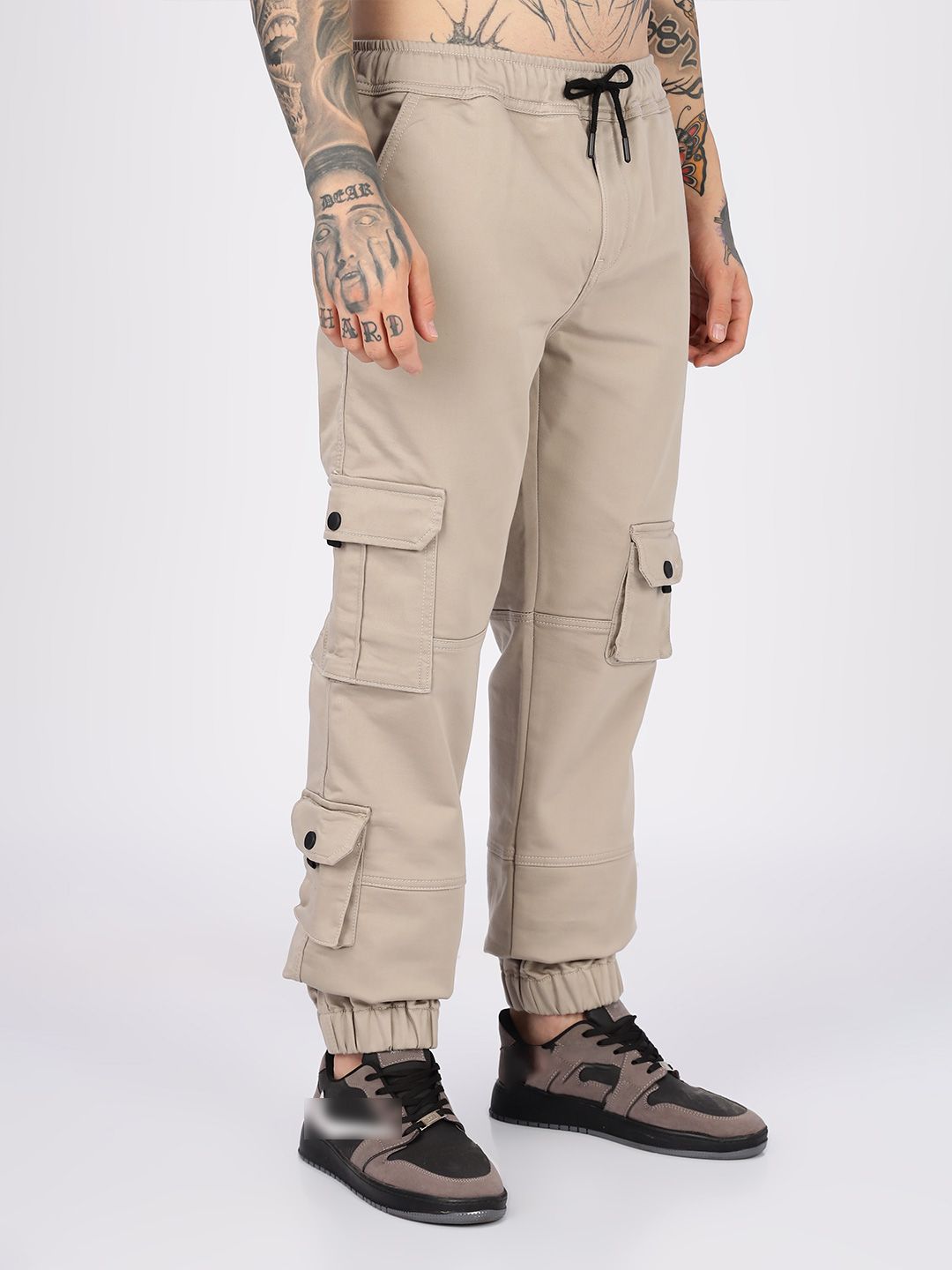 Eszett Lelaki Lelaki Regular Fit Cotton Cargo Joggers