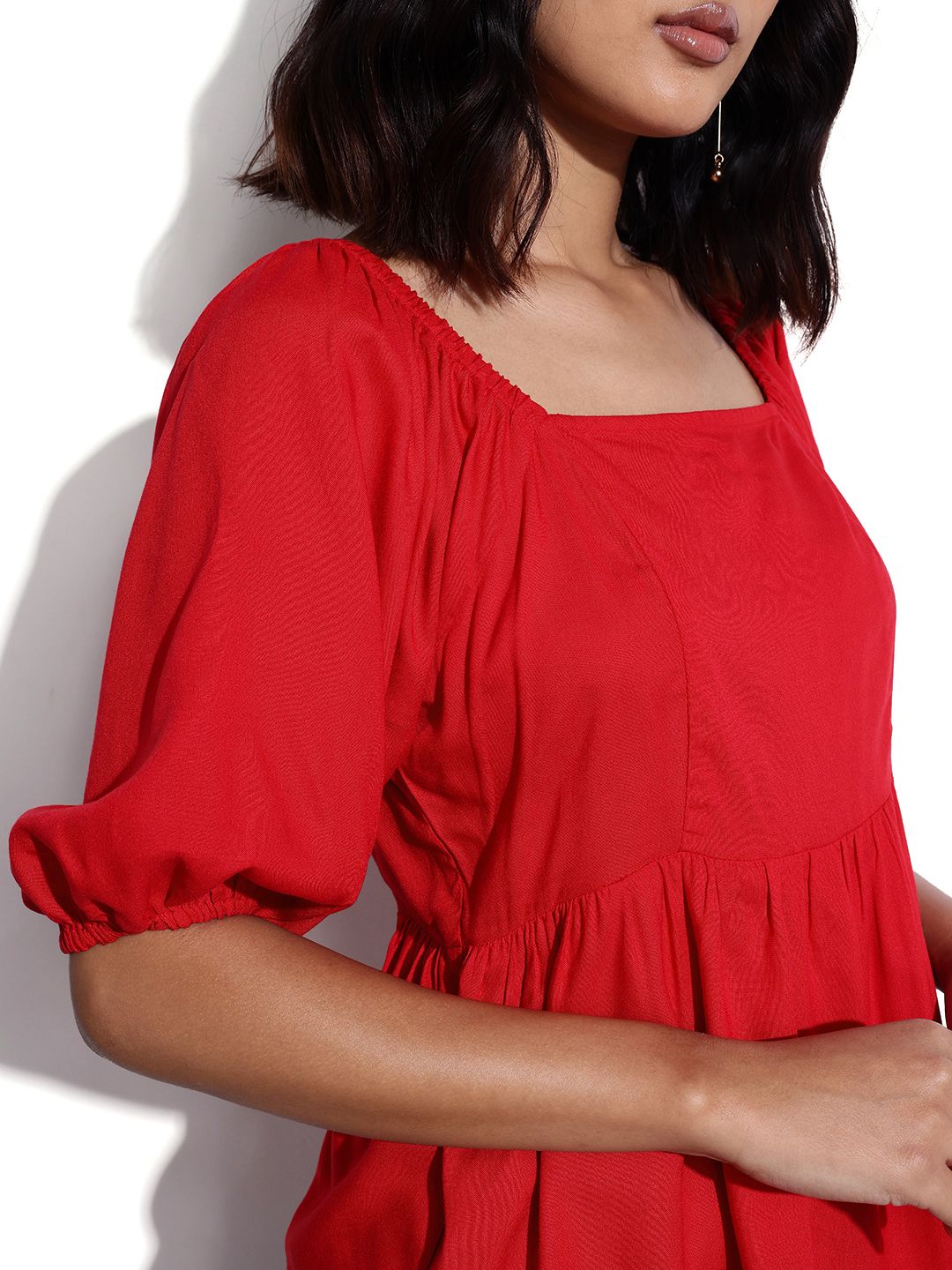 DressBerry Puff Sleeves A-Line Top