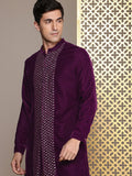 House of Pataudi Embellished Sequinned Velvet Finish Jashn Kurta