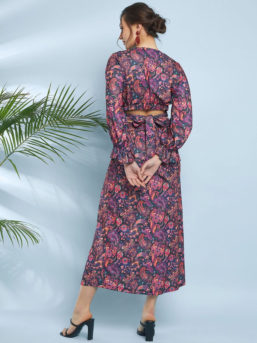 Antheaa Paisley Printed Top & Skirt