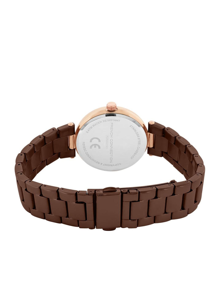 French Connection Women Stainless Steel Bracelet Style Straps Analogue Watch FCN00073D