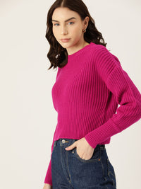 DressBerry Drop-Shoulder Sleeves Acrylic Pullover