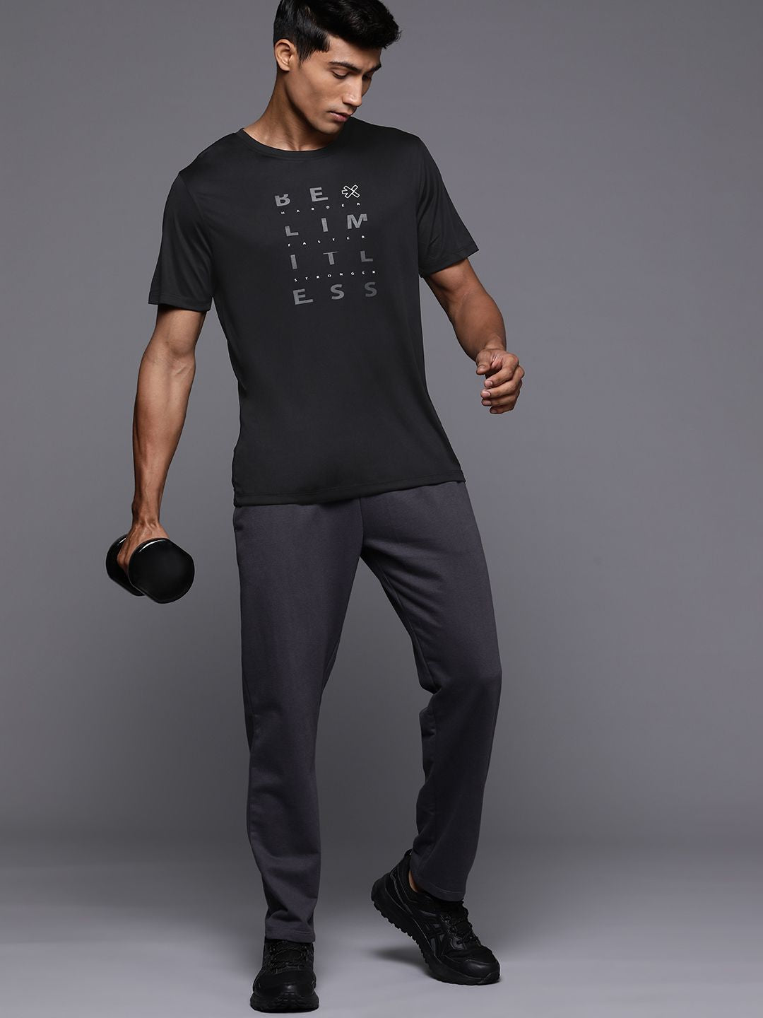HRX by Hrithik Roshan Men Typography Printed Rapid-Dry Training T-shirt