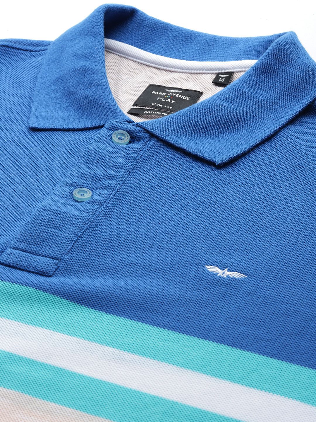 Park Avenue Striped Polo Collar Slim Fit T-shirt