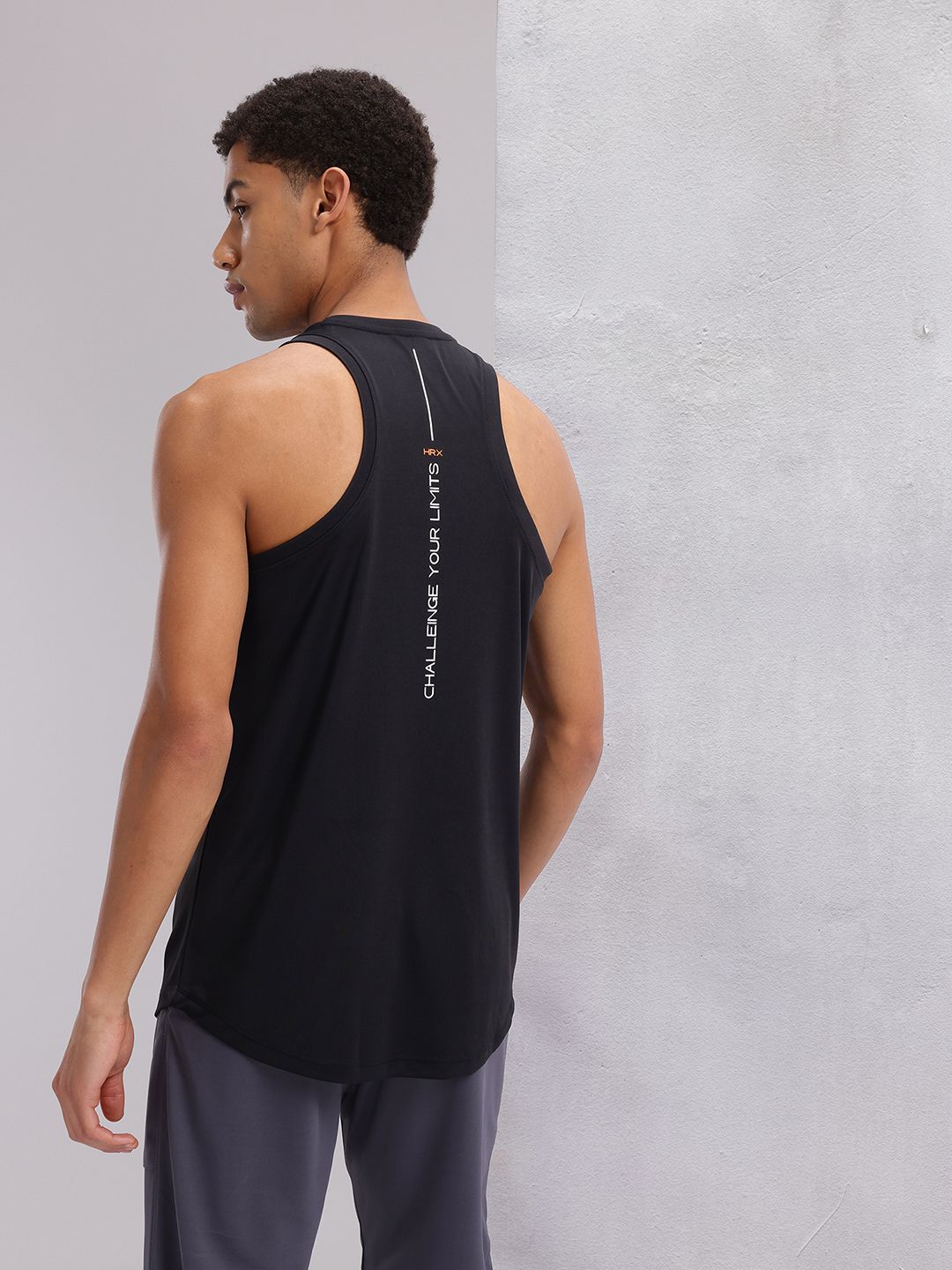 HRX by Hrithik Roshan Typography Print Racerback Training T-shirt