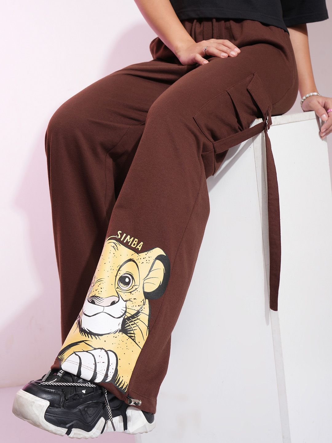 Tokyo Talkies Disney Women The Lion King Printed Cargo Trousers