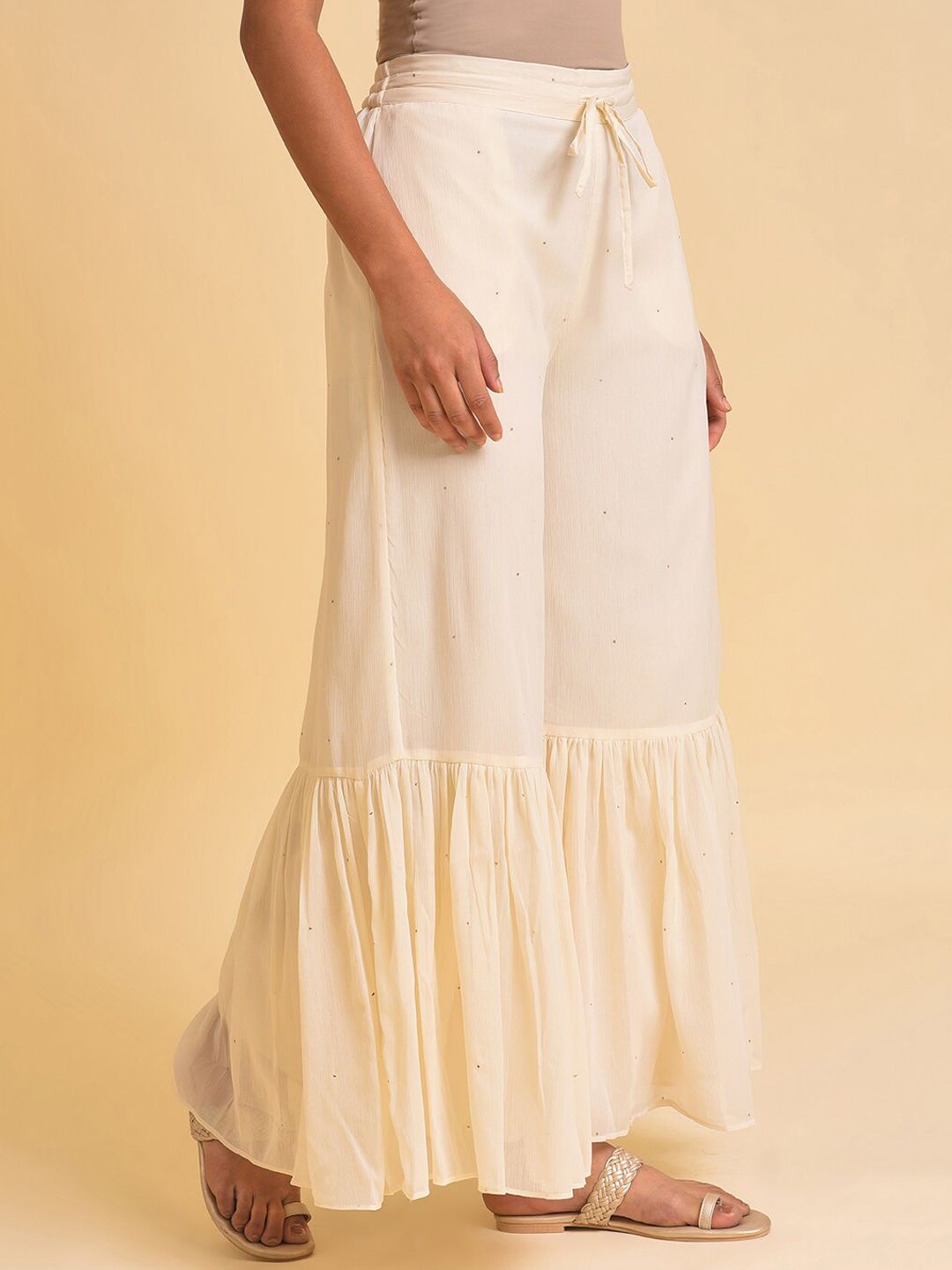 W Women Flared Fit Mid Rise Palazzo