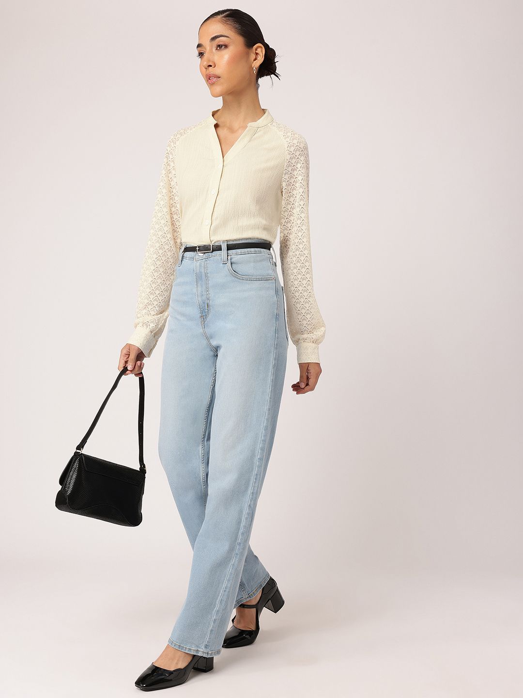 DressBerry Lace-y Lady Glamourous Textured Shirt