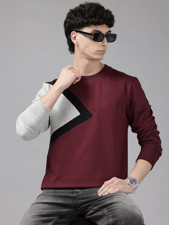 Park Avenue Colourblocked Pullover Sweatshirt