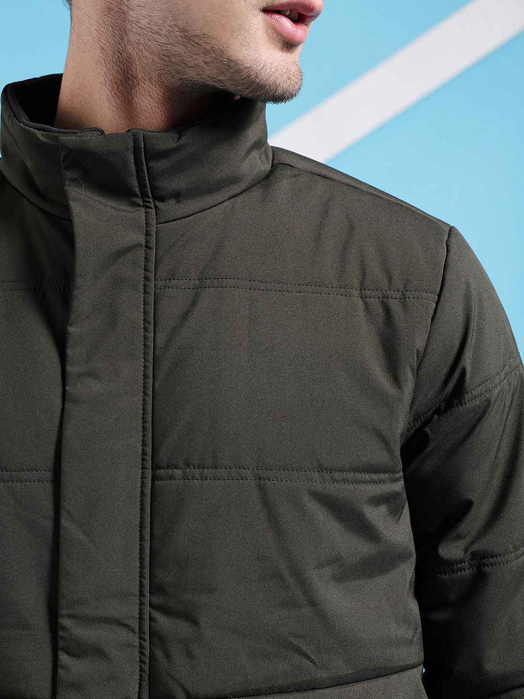 The Indian Garage Co Men Regular Fit Padded Bomber Jacket