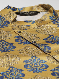 SOJANYA Men Off White Solid Kurta with Churidar & Ethnic Jacket
